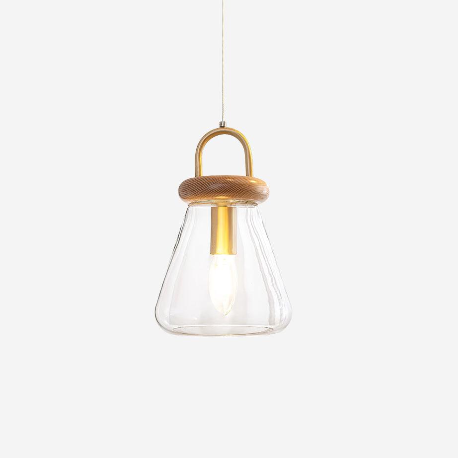 Jars Pendant Lamp Glass Wooden Minimalist