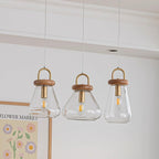 Jars Pendant Lamp Glass Wooden Minimalist