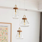 Jars Pendant Lamp Glass Wooden Minimalist