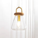 Jars Pendant Lamp Glass Wooden Minimalist