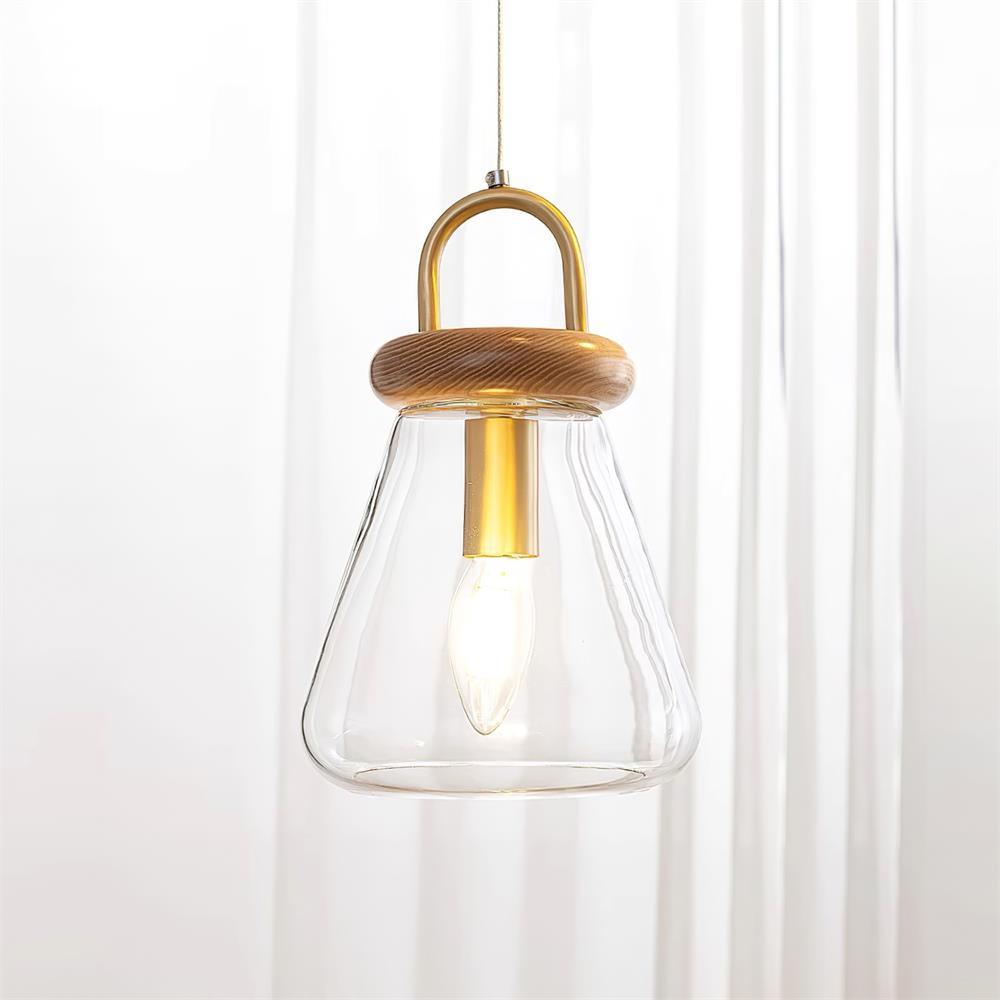 Jars Pendant Lamp Glass Wooden Minimalist