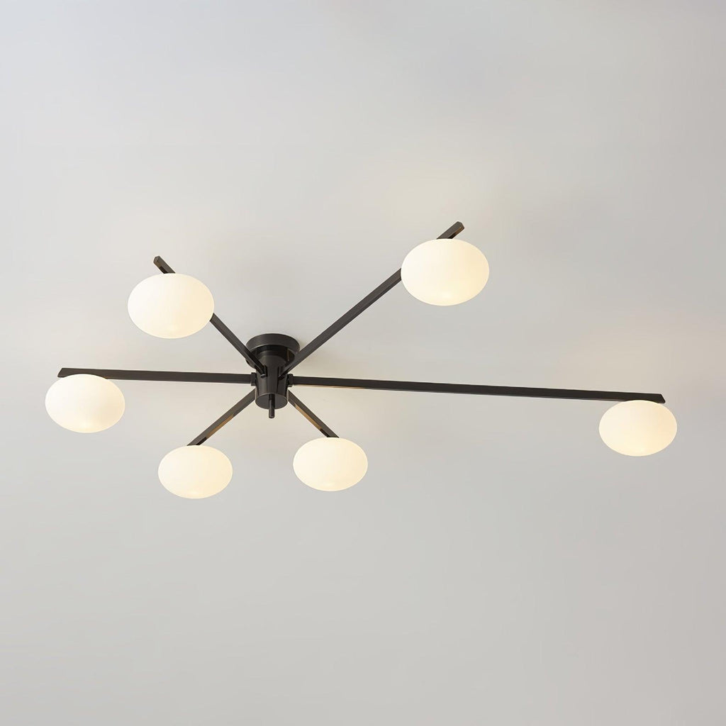 Lustra Ceiling Lamp Black White Glass