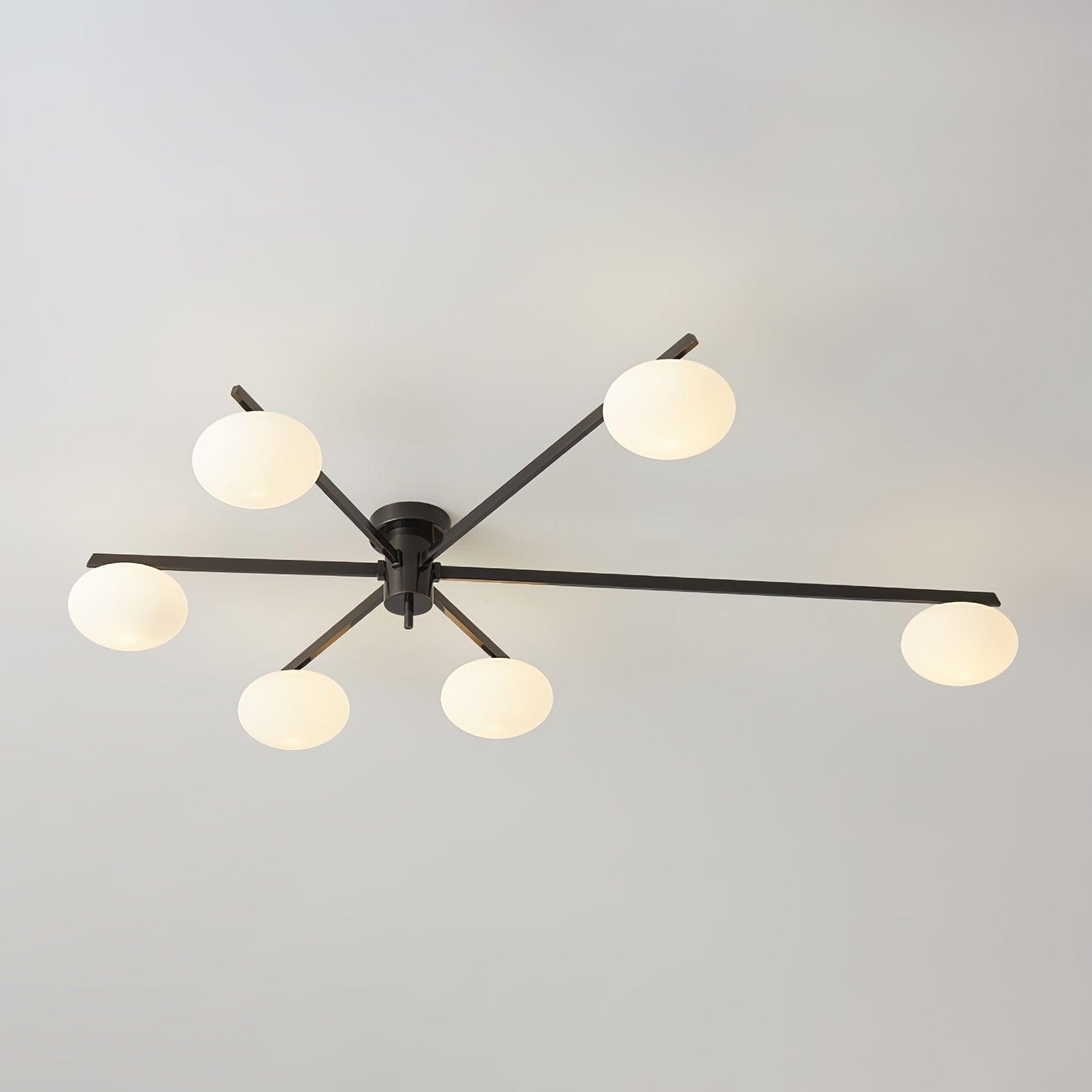Lustra Ceiling Lamp Black White Glass