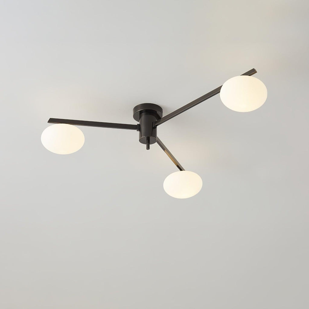 Lustra Ceiling Lamp Black White Glass