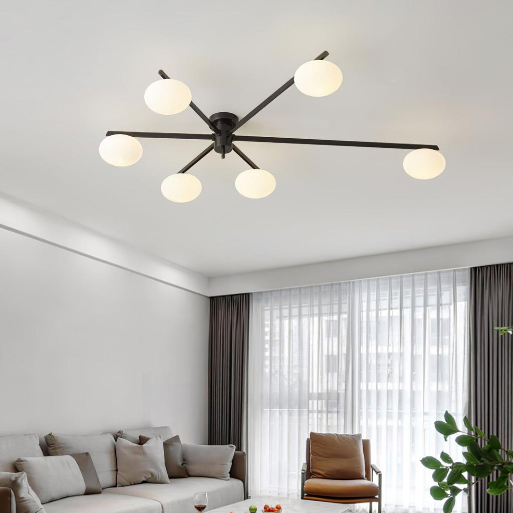 Lustra Ceiling Lamp Black White Glass
