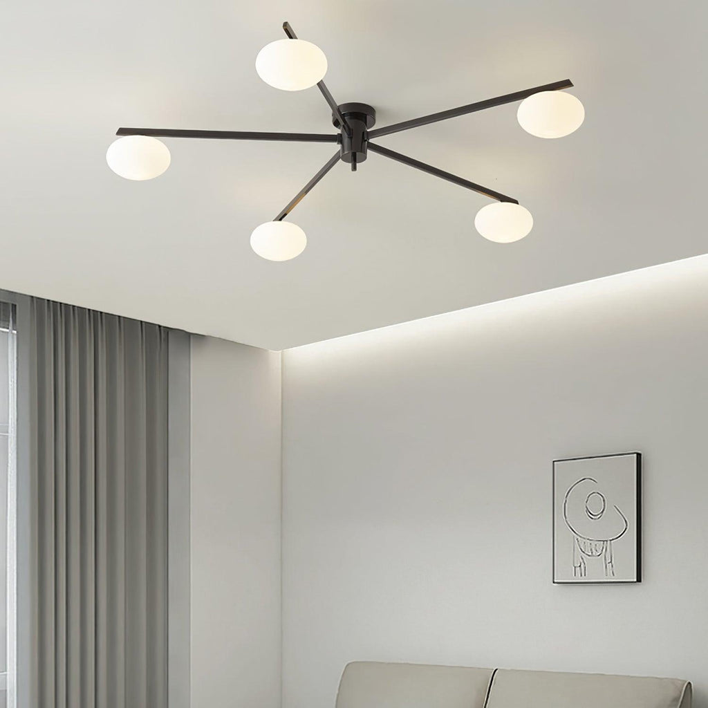 Valentina Modern Glass Black Ceiling Light