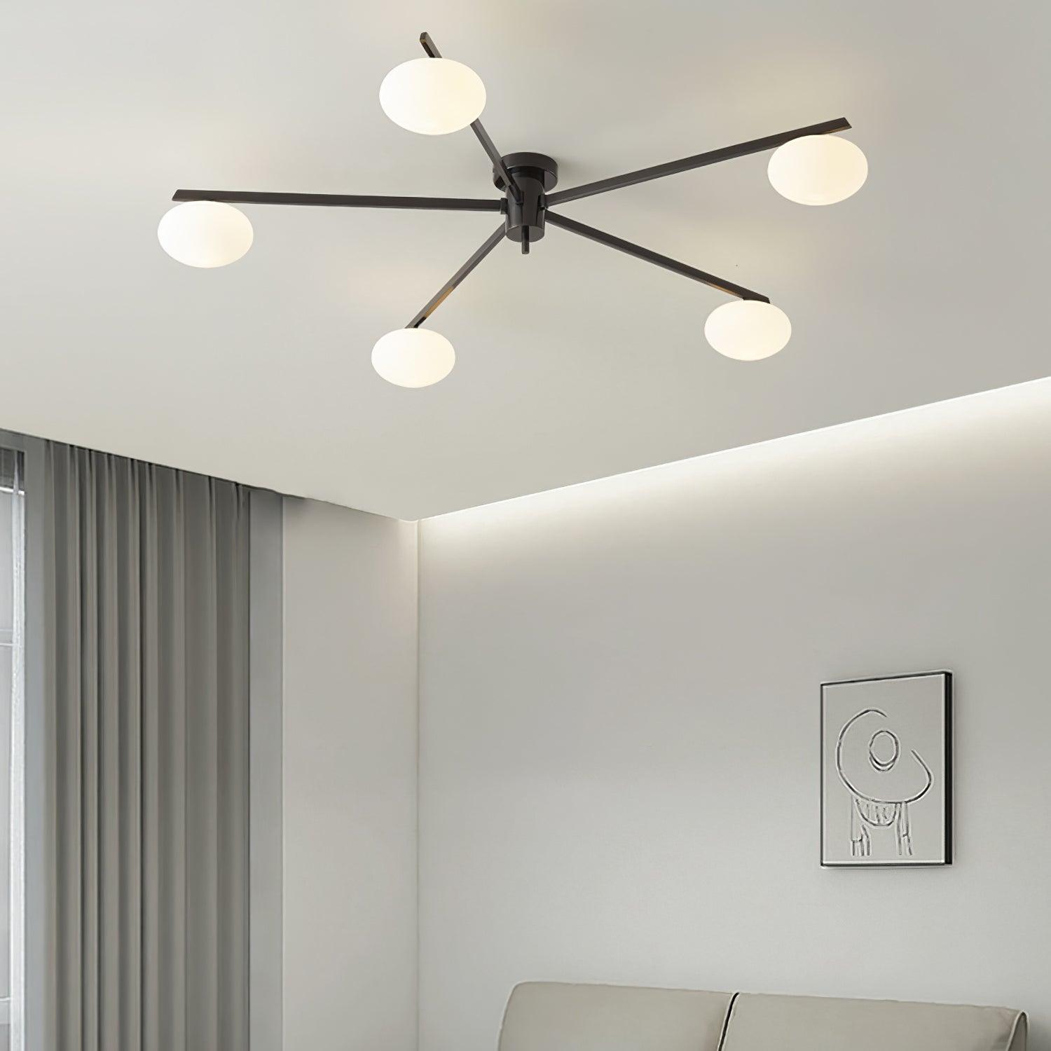 Valentina Modern Glass Black Ceiling Light