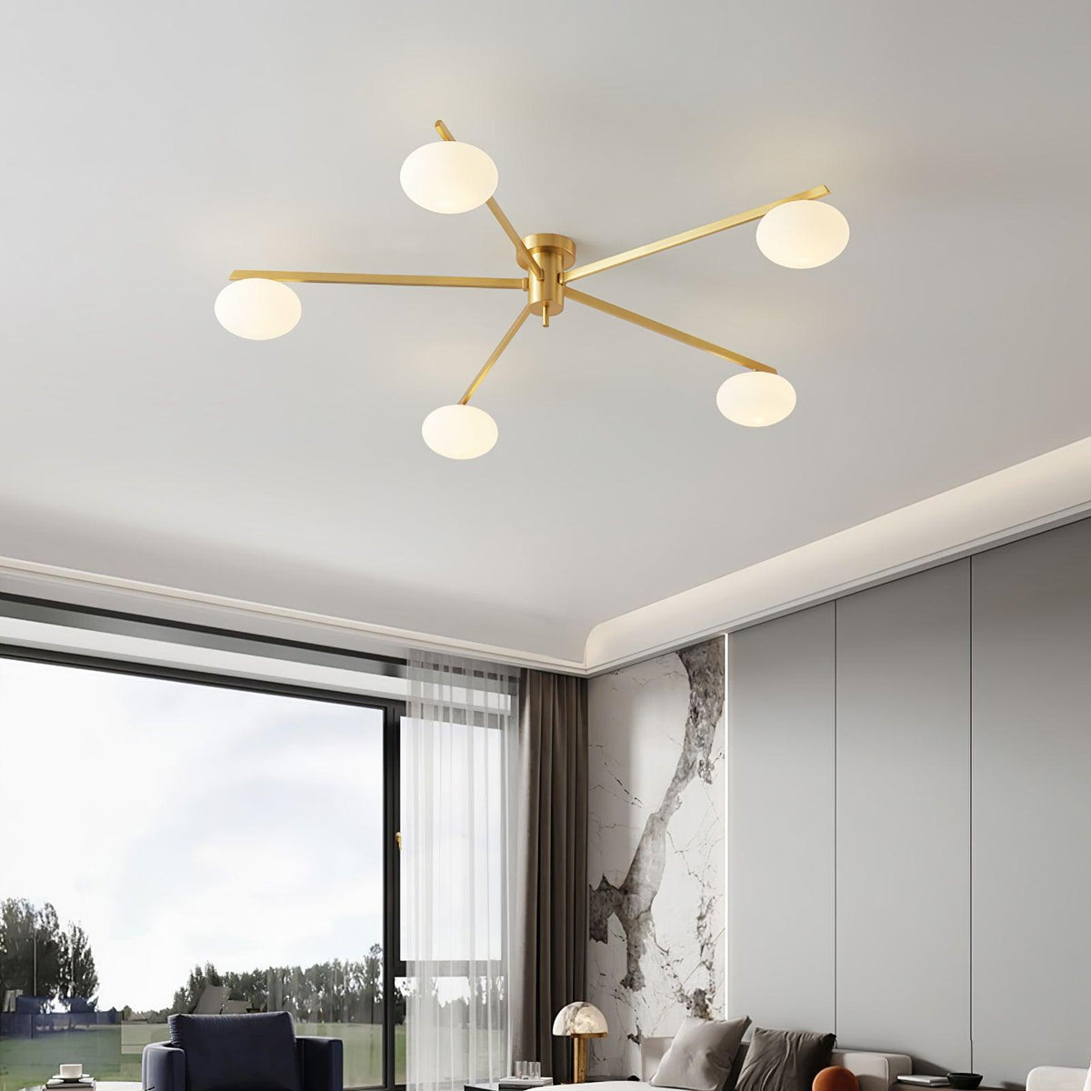 Valentina Modern Glass Black Ceiling Light