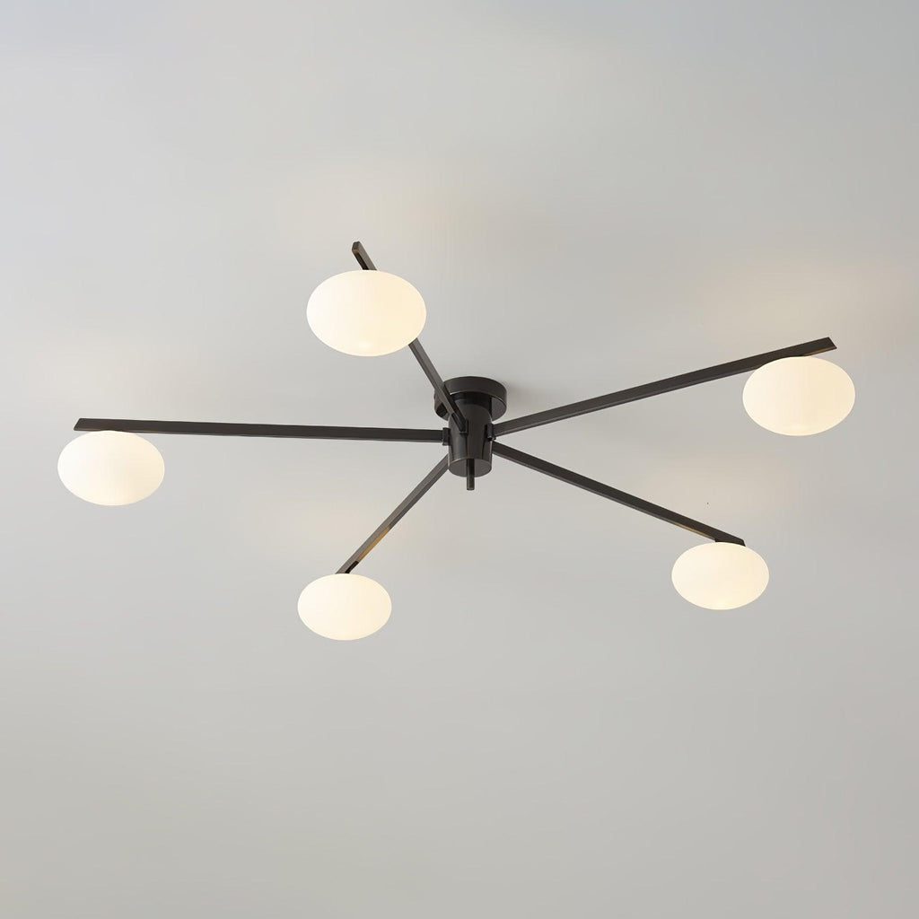 Lustra Ceiling Lamp Black White Glass