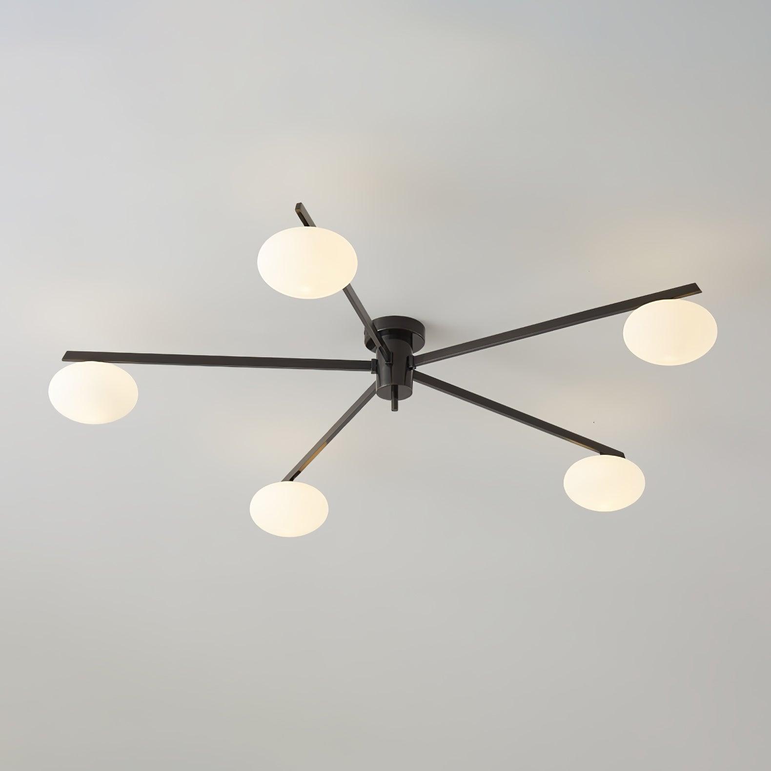 Lustra Ceiling Lamp Black White Glass