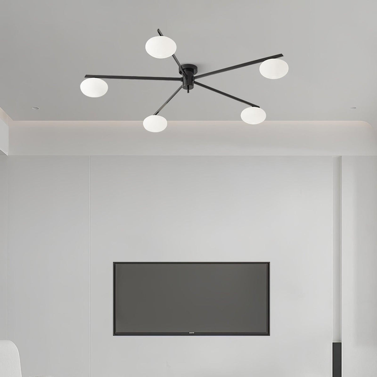 Lustra Ceiling Lamp Black White Glass