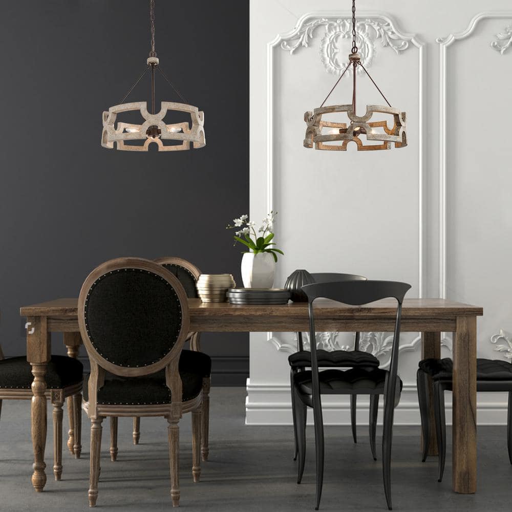 Evelan Individual Creativity Hand-carved Wood Chandelier