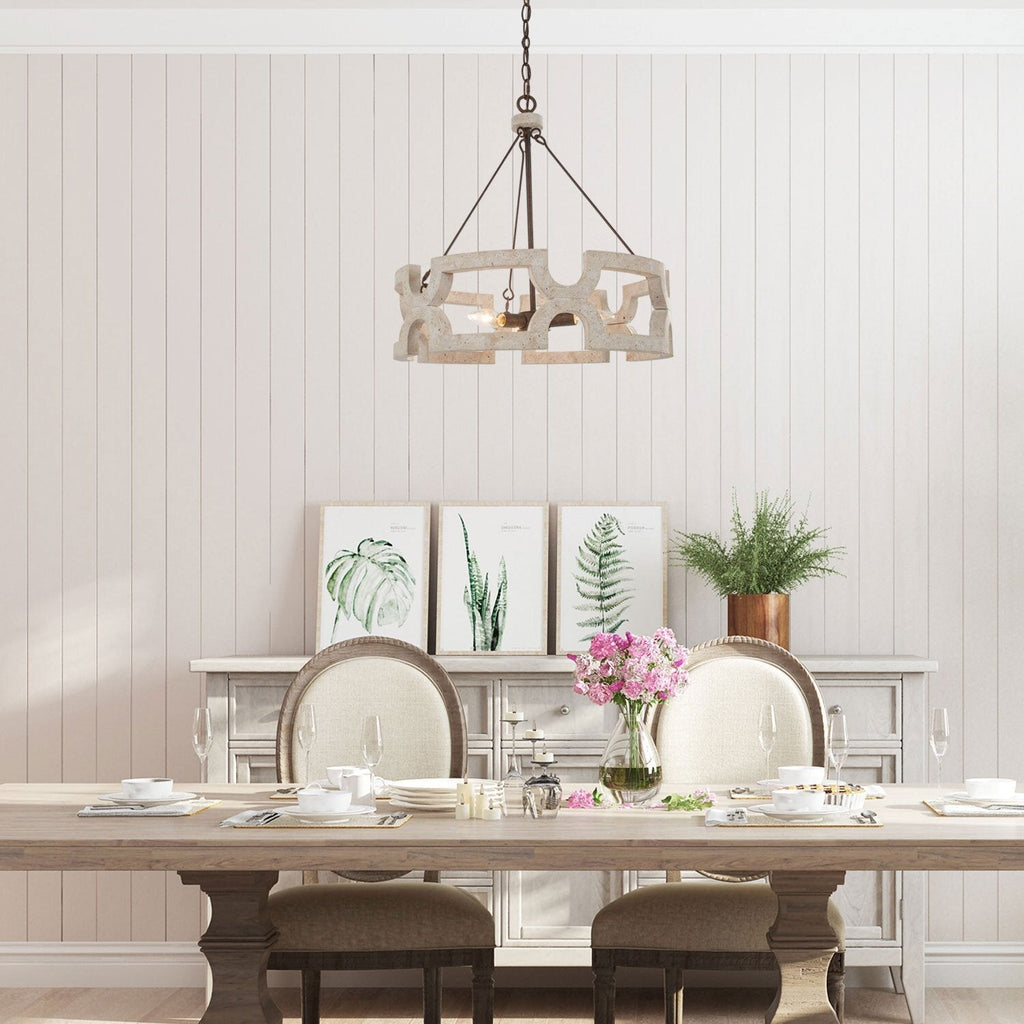 Evelan Individual Creativity Hand-carved Wood Chandelier