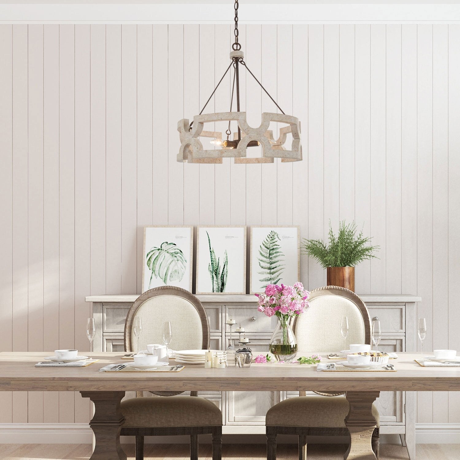 Evelan Individual Creativity Hand-carved Wood Chandelier