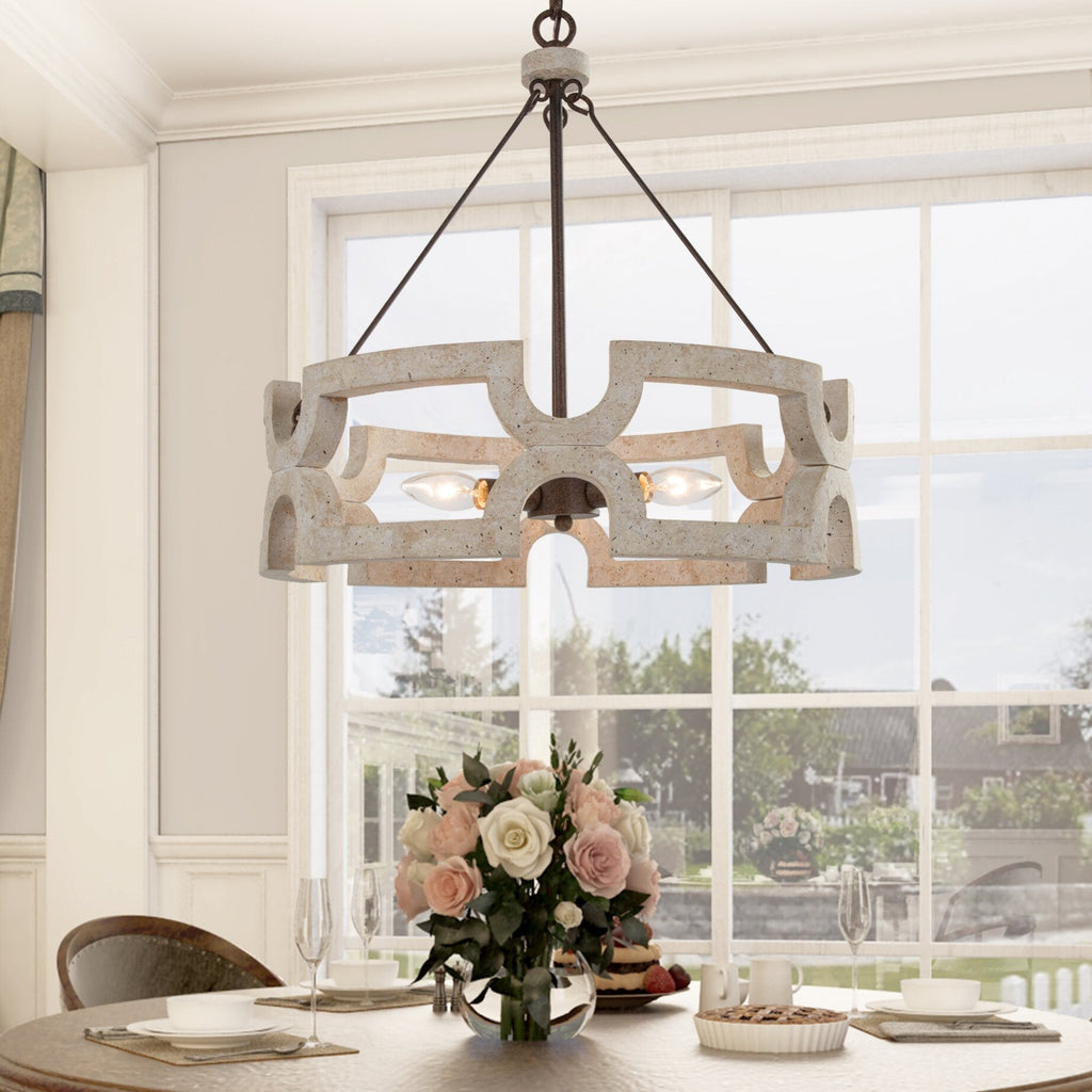 Evelan Individual Creativity Hand-carved Wood Chandelier