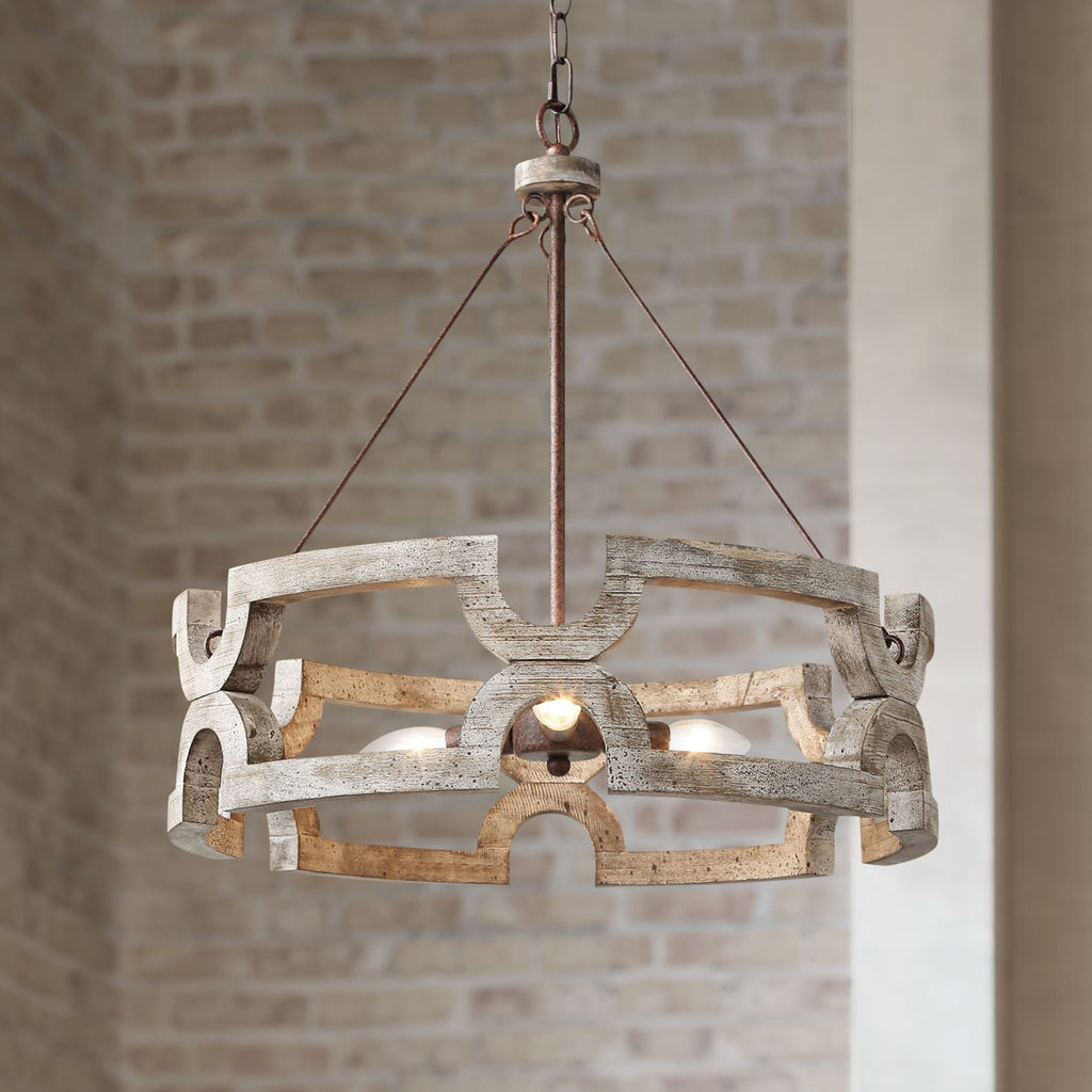 Evelan Individual Creativity Hand-carved Wood Chandelier