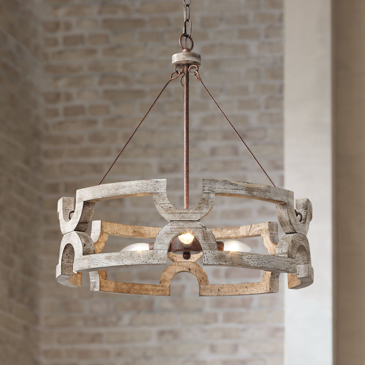Evelan Individual Creativity Hand-carved Wood Chandelier