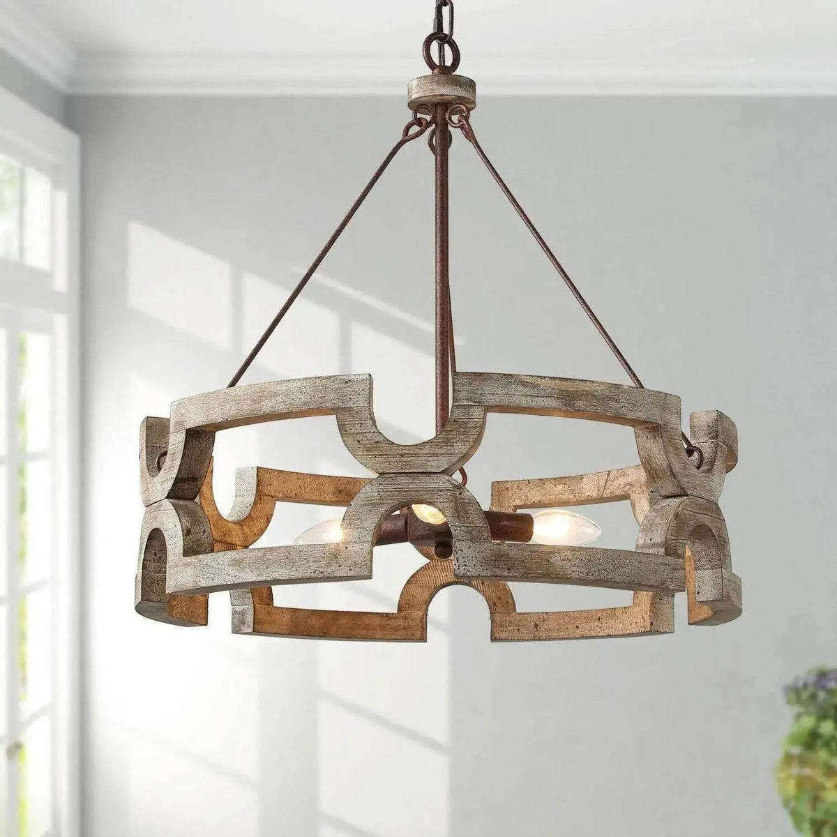 Muto Vintage  Wood Chandeliers  Rust color