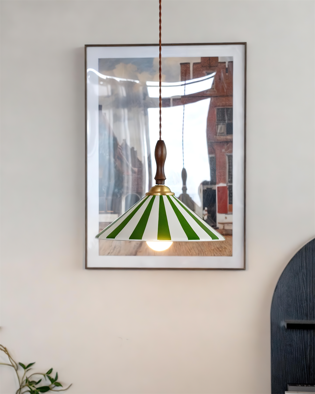 Jollycap Pendant Lamp Striped Ceramic Shade