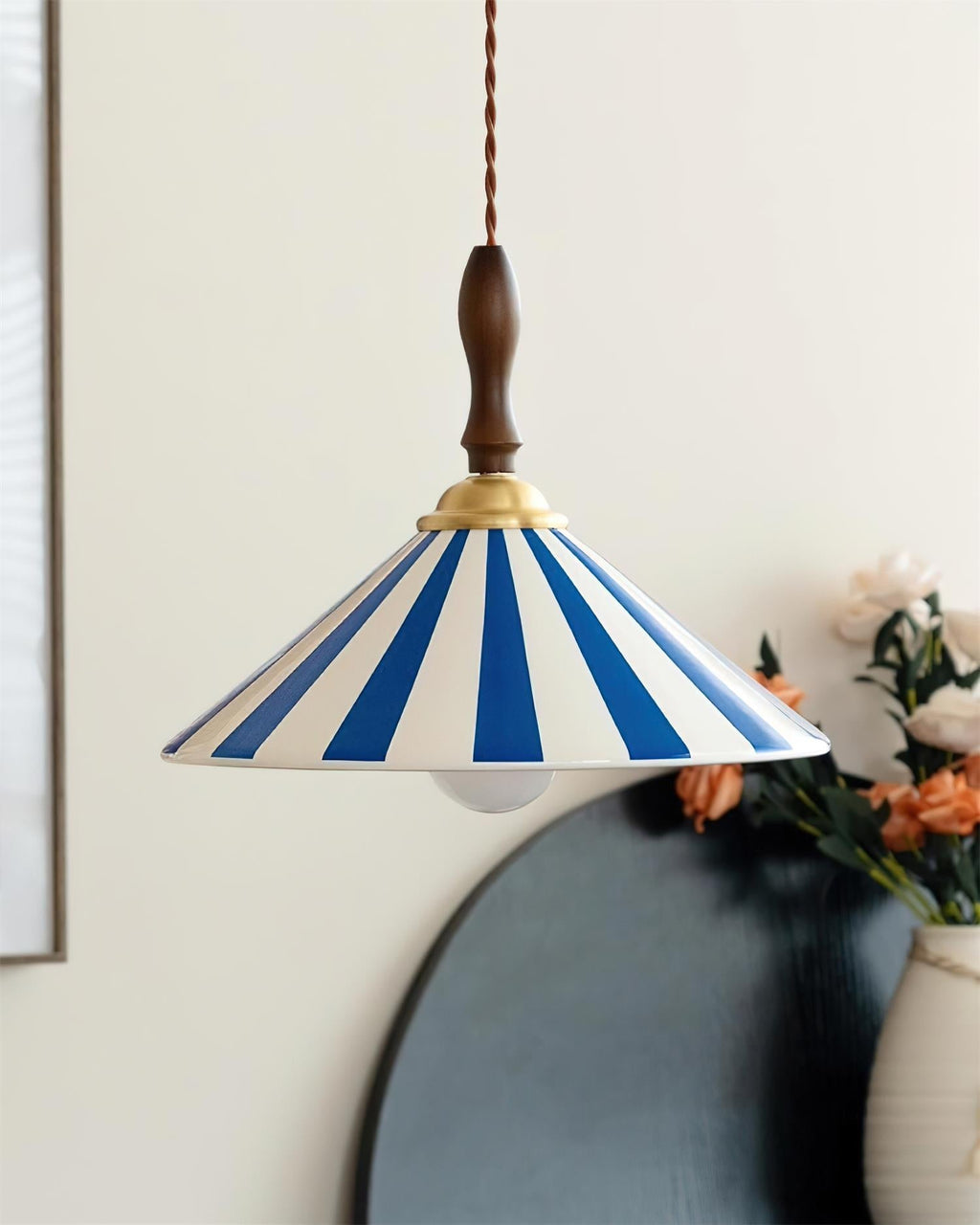 Jollycap Pendant Lamp Striped Ceramic Shade