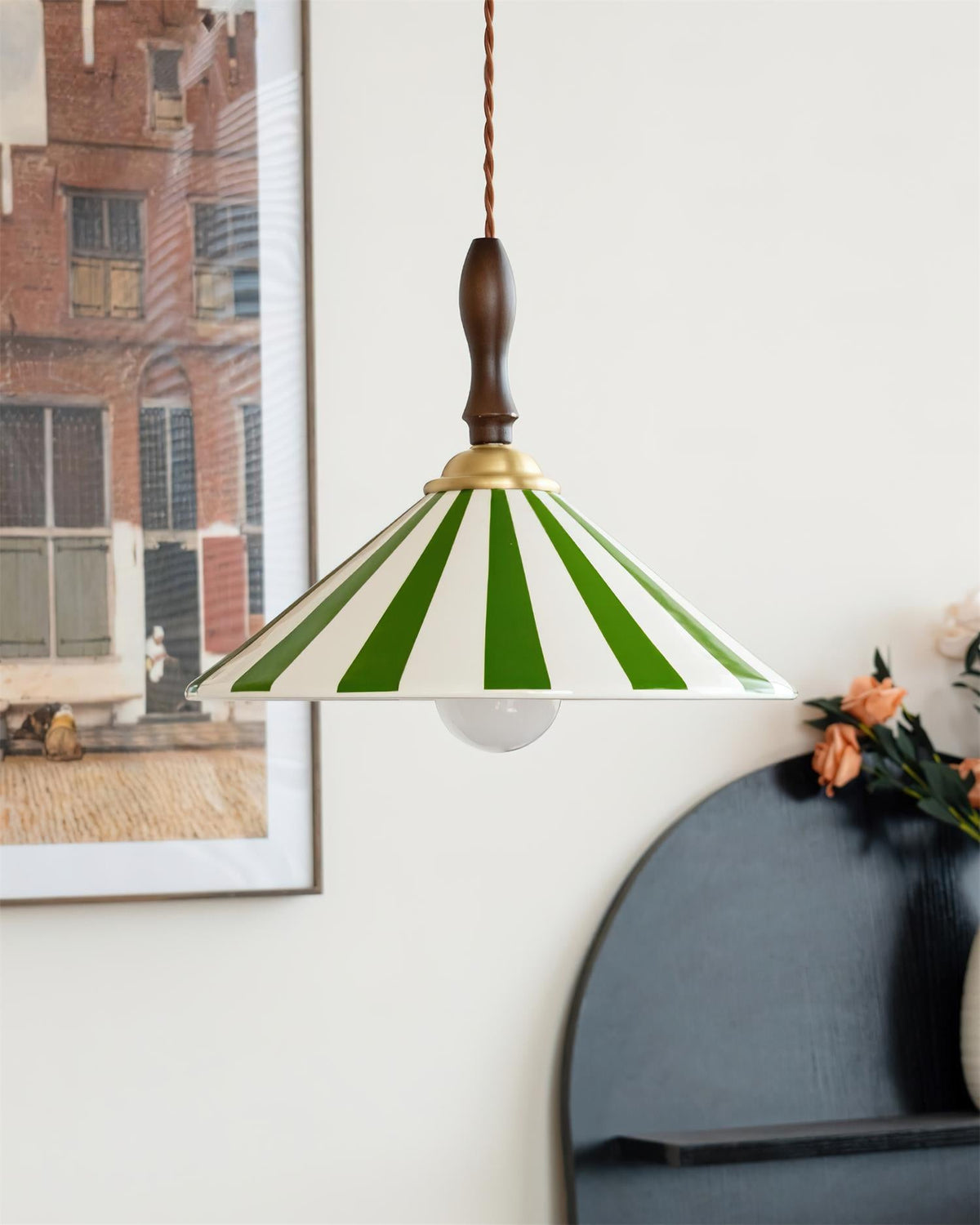 Jollycap Pendant Lamp Striped Ceramic Shade