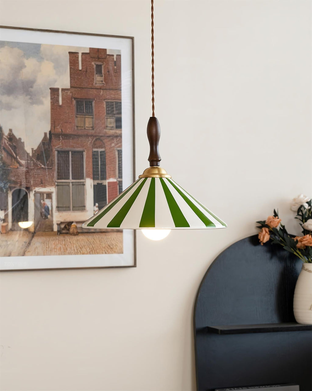 Jollycap Pendant Lamp Striped Ceramic Shade