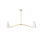 Ormirarae Vintage Industrial Linear Brass Fabric Pendant Lamp