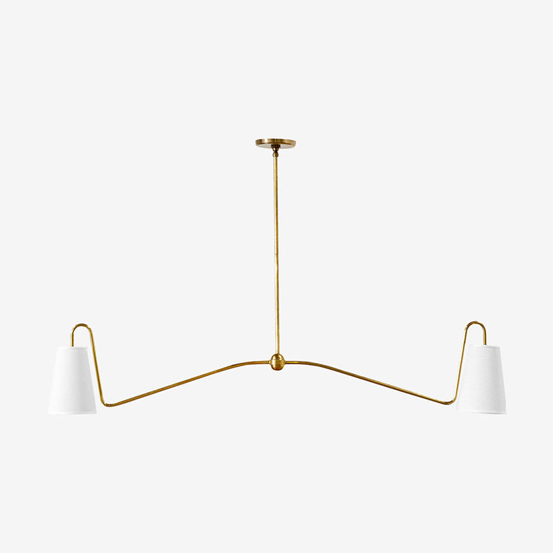 Ormirarae Vintage Industrial Linear Brass Fabric Pendant Lamp