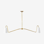 Ormirarae Vintage Industrial Linear Brass Fabric Pendant Lamp