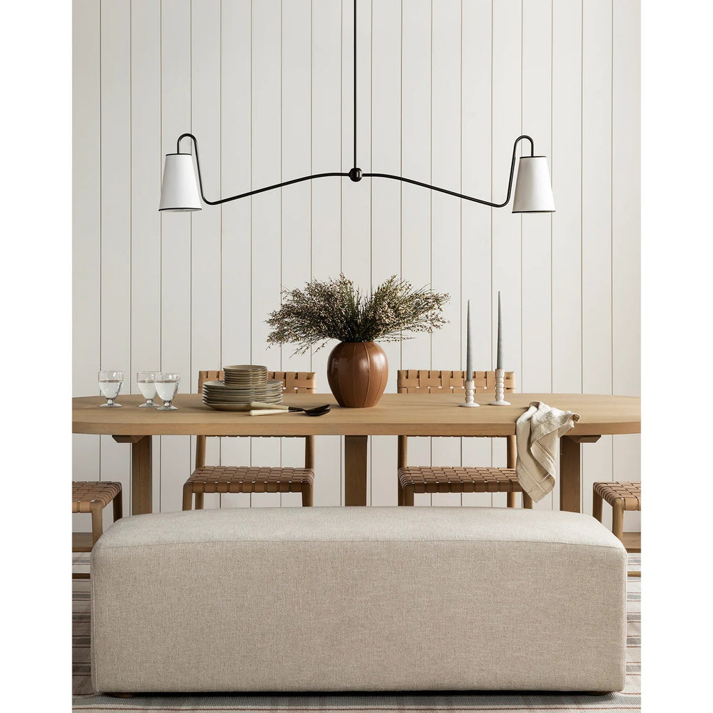 Ormirarae Vintage Industrial Linear Brass Fabric Pendant Lamp