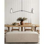 Ormirarae Vintage Industrial Linear Brass Fabric Pendant Lamp