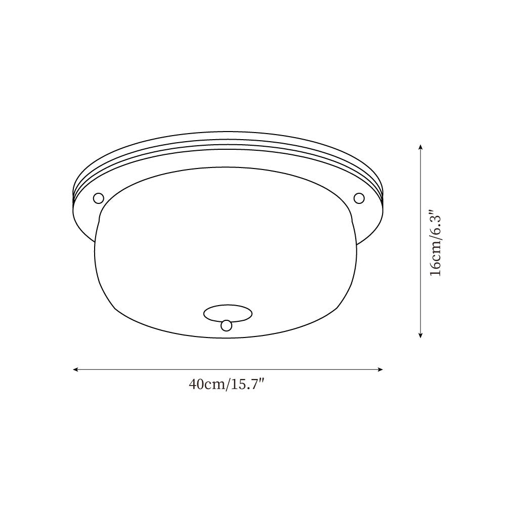 Ceiling Light Glass Flush Mount Modern Minimalist Walnut Brown