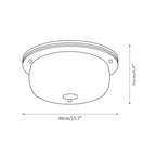 Ceiling Light Glass Flush Mount Modern Minimalist Walnut Brown