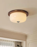 Ceiling Light Glass Flush Mount Modern Minimalist Walnut Brown