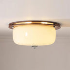 Ceiling Light Glass Flush Mount Modern Minimalist Walnut Brown