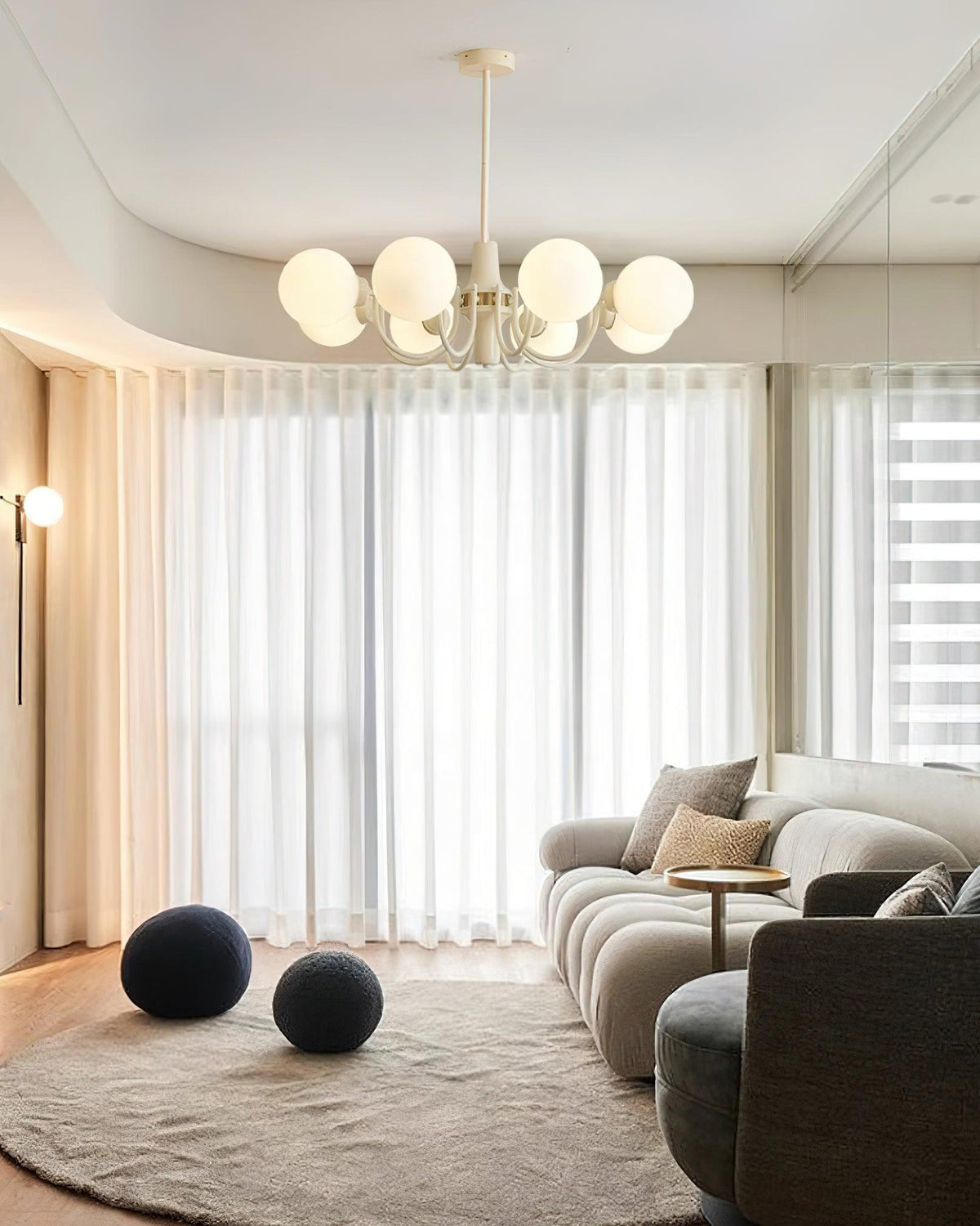 Aira  Glass Chandelier Cream Hue