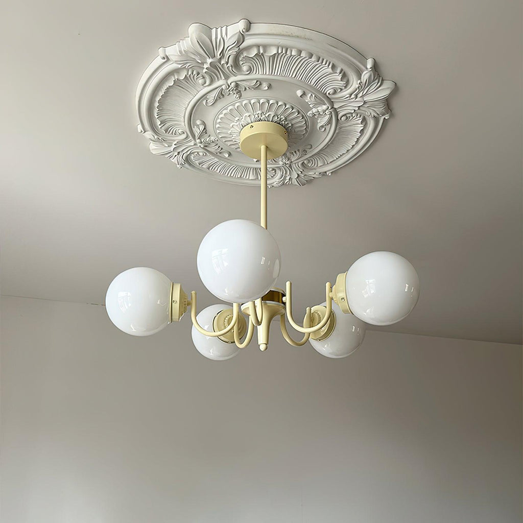 Aira  Glass Chandelier Cream Hue
