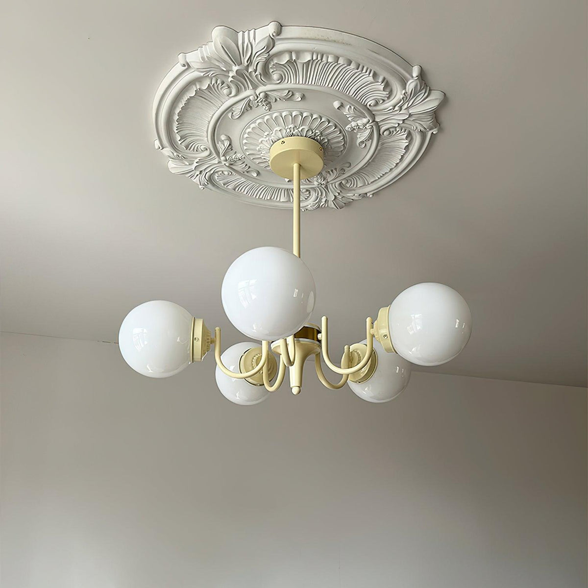 Aira  Glass Chandelier Cream Hue
