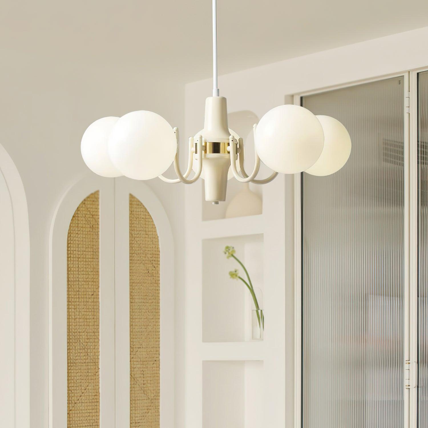 Aira  Glass Chandelier Cream Hue
