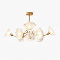 Lustra Chandelier Flower Glass with Brass Finish
