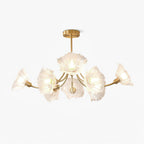 Lustra Chandelier Flower Glass with Brass Finish