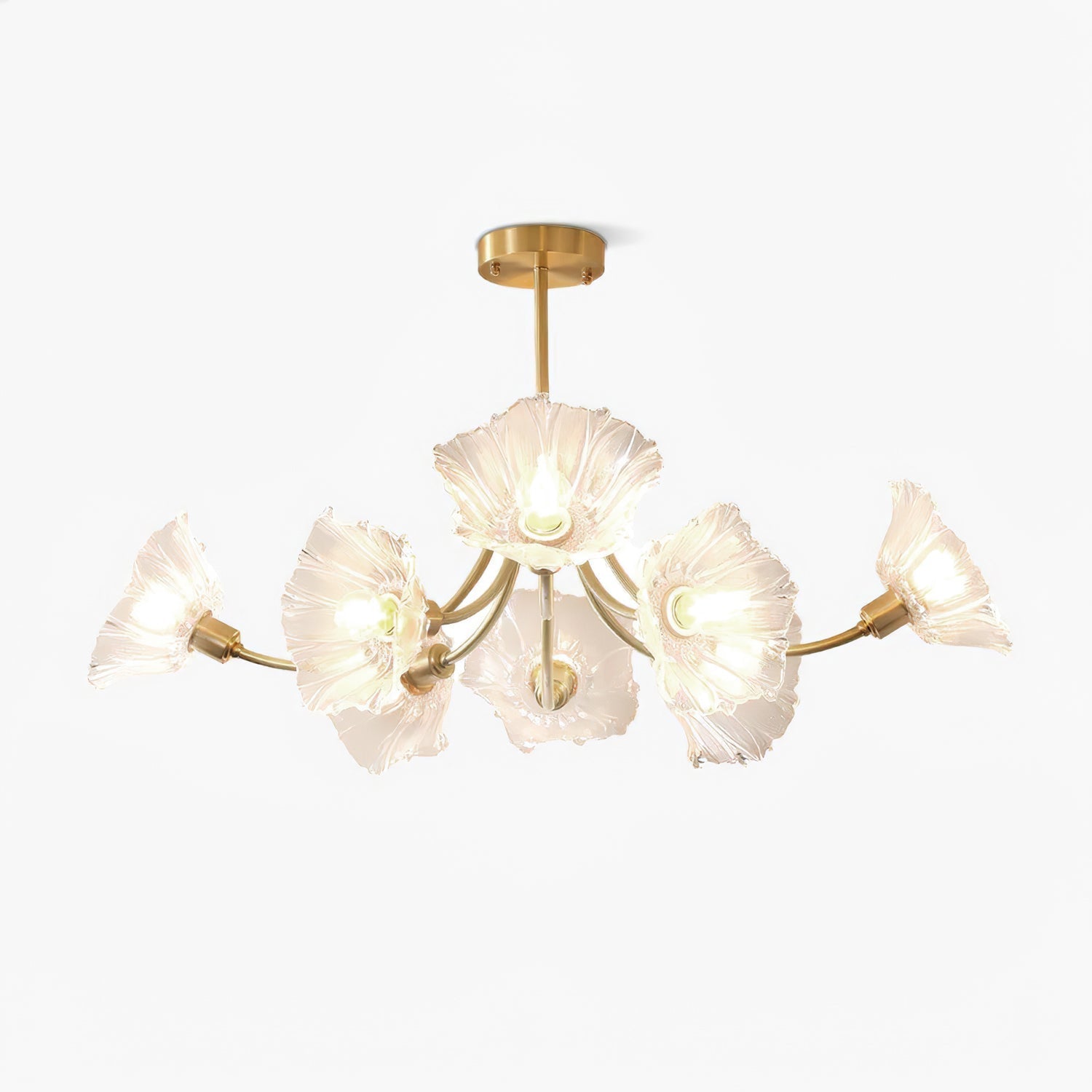 Lustra Chandelier Flower Glass with Brass Finish