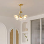 Lustra Chandelier Flower Glass with Brass Finish