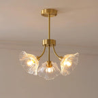 Lustra Chandelier Flower Glass with Brass Finish