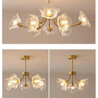 Lustra Chandelier Flower Glass with Brass Finish