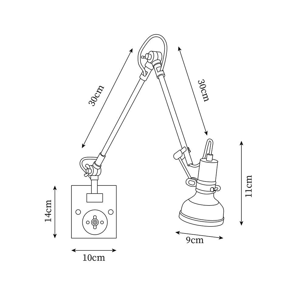 Kane Wall Lamp Swing-Arm Adjustable