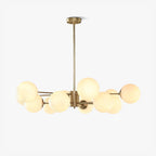 Lustra Chandelier Brass Opal Glass