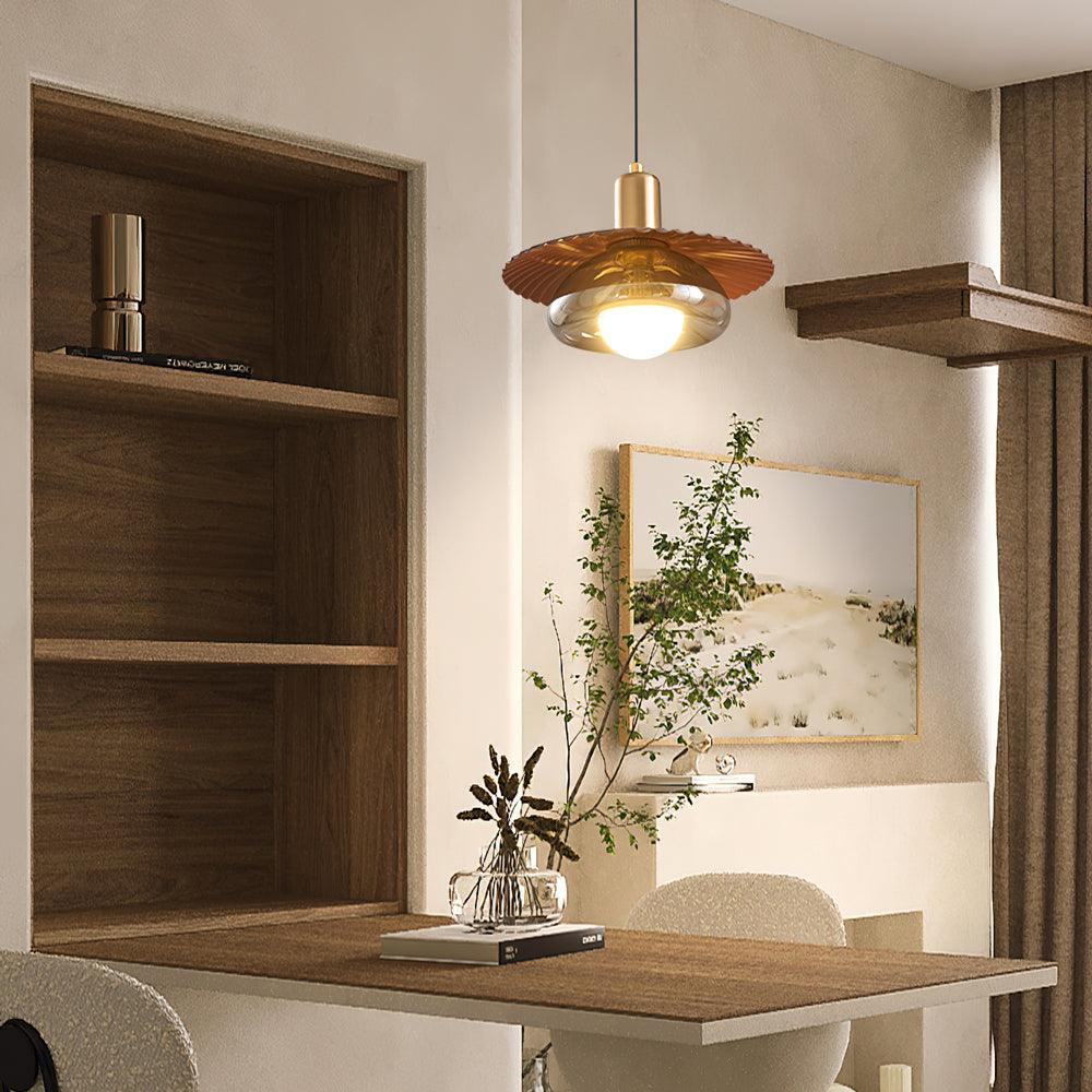 Elysor Brass and Glass Pendant Lamp