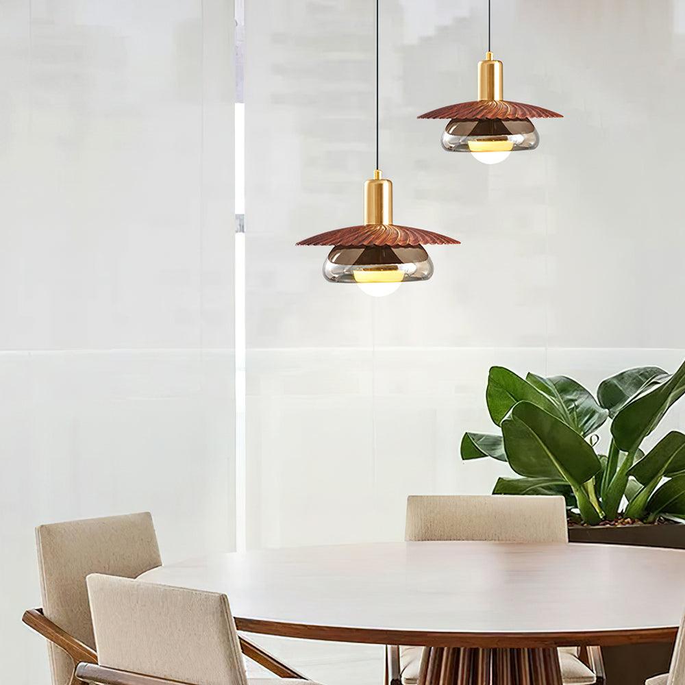 Elysor Brass and Glass Pendant Lamp