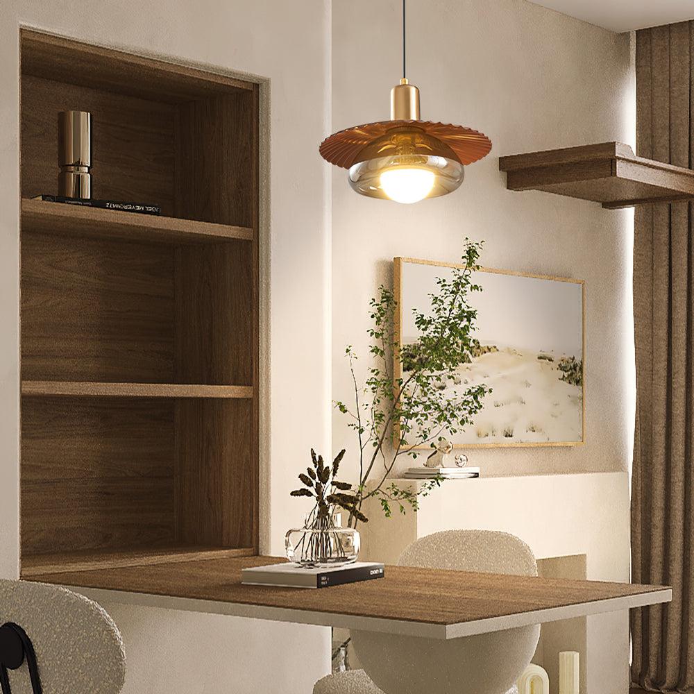 Elysor Brass and Glass Pendant Lamp